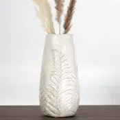 10.25" White Fern Vase