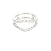14K White Gold 0.58 Carats Diamond Ring Guard