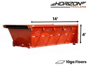 14' Horizon EDZ Roll Off Bin 4' Wall + Tarp 6256