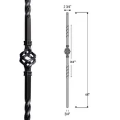 Mega Single Basket Iron Baluster