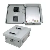 12x10x5 Inch 120 VAC Weatherproof Enclosure with Heater and 85° Turn-on Cooling Fan