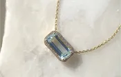 11ct Aquamarine & Diamond Necklace