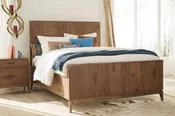 Adler Wood Panel Bed in Natural Walnut