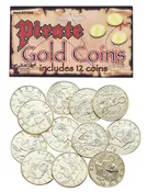 12 Fake Pirate Gold Coins Costume Accessory