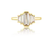 0.72ct Champagne Diamond Baguette Mirror Ring