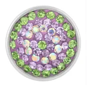 18MM Sugar Snaps Spring/Easter Colors Lavendar/Green/Iridescent Rhinestones Snap