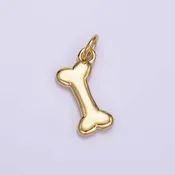 24K Gold Filled Minimalist Dog Bone Mini Charm | M126