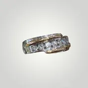 1.35 CT.T.W Men's Two Toned Diamond Band in 14k Gold