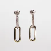 14kt Diamond Paperclip Earrings — Jackson Grey Jewelers