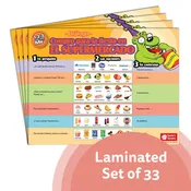 1-2-3 Chat With Me: En el supermercado Spanish Chat Mat Laminated Set of 33