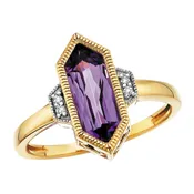 10k Amethyst Ring with Diamond Accents