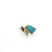 Ali Dumont 18K Gold Blue Sapphire and Opal Ring