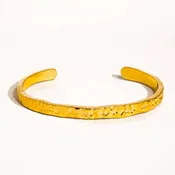 18K Gold Non-Tarnish Textured Thin Bangle