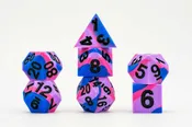 16MM PRIDE SHARP EDGE SILICONE RUBBER POLY DICE SET BISEXUAL 7