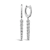 Graduated Diamond Identity Drop Hoop Earrings