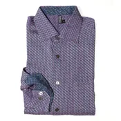 Long sleeve men's dress shirt in handwoven silk (size M) — kokovenice.com