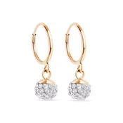 14 Karat Sphere Clear CZ 11mm Hoop Earrings