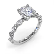 14K White Gold Engagement Ring