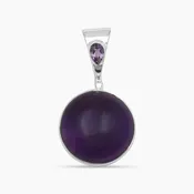 925 Silver Amethyst Cabochon Pendants