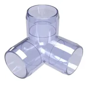 1-1/2 in. 3-Way PVC Elbow Fitting, Furniture Grade  - Clear