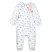 Bow Romper - Orioles on White
