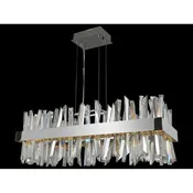 40" Glacius Polished Chrome LED Crystal Pendant Light