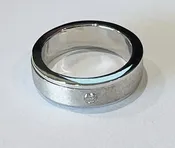 10KW Pol/Satin Finish 0.08ct Nat Dia Spinner Ring Size 10.5