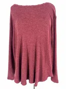 24/7 by Maurices Size 3X Rose/Black Variegated Ribbed PLUS Top-Long Sleeve-Plus