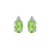 10KT.04CT(2)DIA 6X4OV PERIDOT EARS