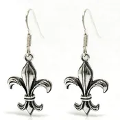 Burgundy Fleur De Lis Earrings