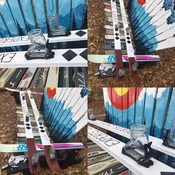 “Experts Only” Hand Painted Party Ski with Bindings