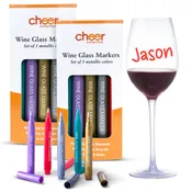 Cheer Collection 2 Packs of 5 Wine Glass Markers (10 Markers)