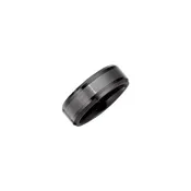 Bold Ceramic & Tungsten Beveled Wedding Band