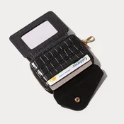 Add-On Mirror Magnet Wallet - Black Croc/Gold