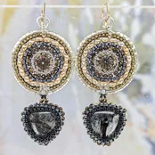 Bronzite, Agate, and Pyrite earrings, handcrafted in Tucson by Lisa Sirlin-Hall | sirlin hall jewelry