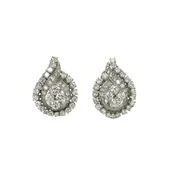 14K White Gold Diamond Earring
