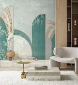 Wall mural Abstract arch with floral accents