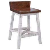 24" Farmhouse Stool with White Base