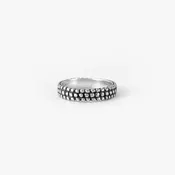 Beaded Texture Silver Ring