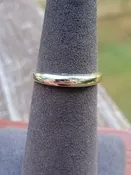 14k 2.2g white gold small convex ring- sz 5.25