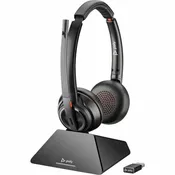 Poly Savi 8220 UC-M Wireless DECT Headset – Dual Ear with Base Station