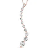14kt Rose Gold Diamond Journey Pendant (1 ctw)