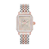 Michele Deco Madison Two-Tone Pink Gold Diamond Watch