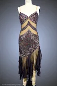 Black Mesh with Multi-Color Rhinestones