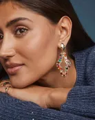 ABBIE CRYSTAL STATEMENT EARRING IN MULTI MIX