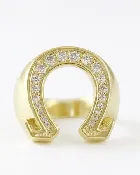 14k Gold Plated Omega Ring with 20 Stones