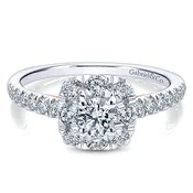 14k White/Rose Gold Round Halo Gabbie Engagement Ring