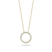 0.09ct Round Diamond X-Small Circle Pendant Necklace in 18K Yellow Gold