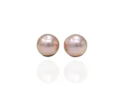 AMAZING Round Mauve Japan Kasumi Pearls pair
