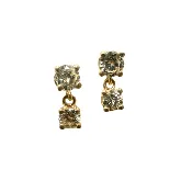 0.53 Carat Diamond Double Drop Stud Earrings